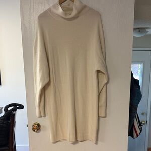 100% Soft Wool Turtleneck Sweater Dress